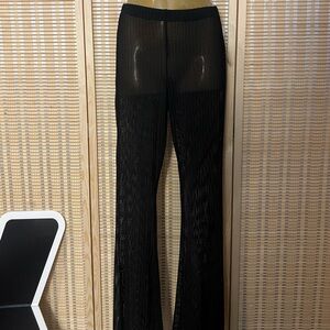 Black flared bottoms diamond knitted